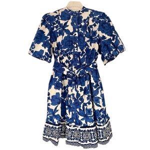 New JOIE Floral Puff Sleeve Belted Dress